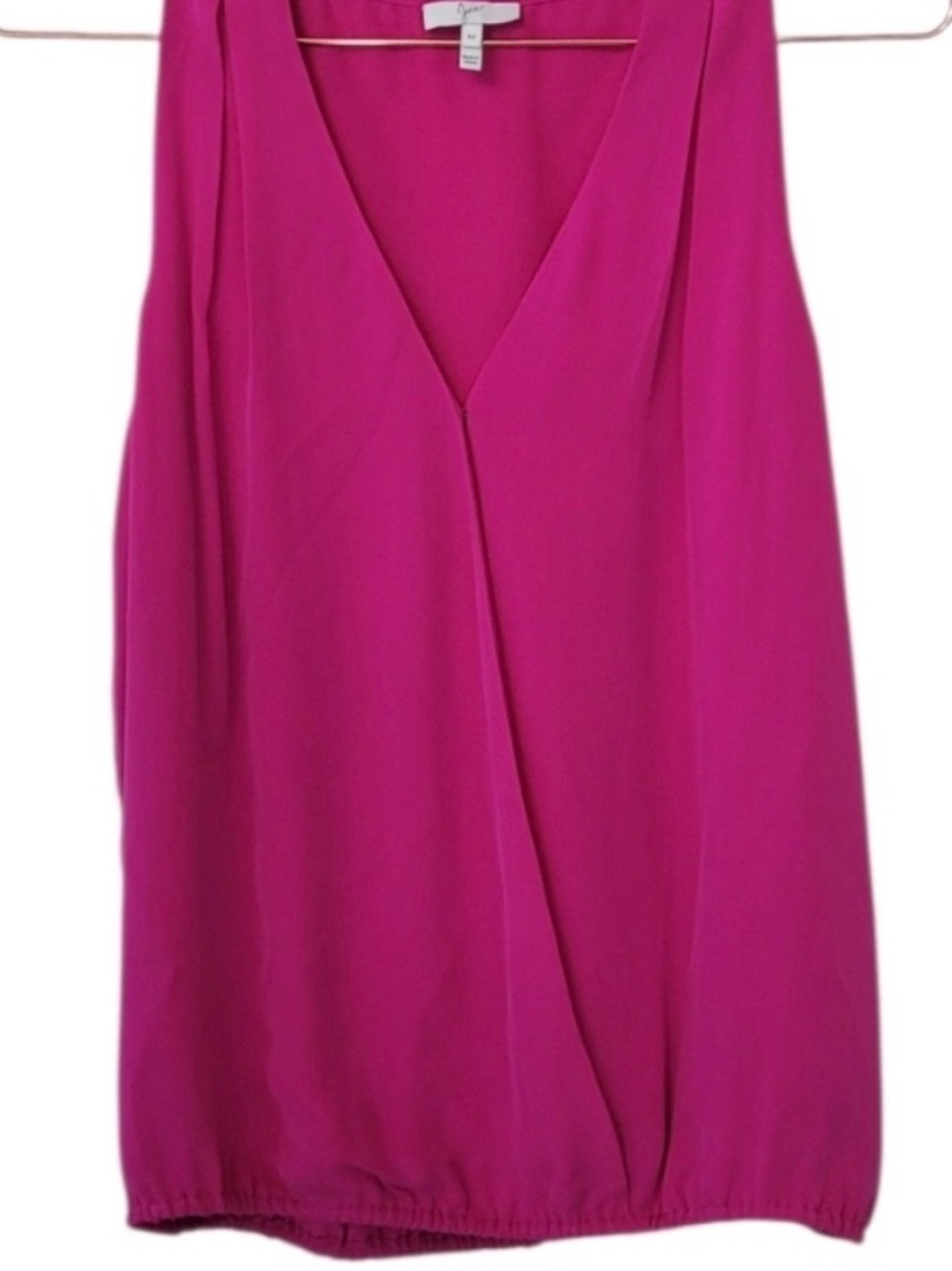 JOIE Fuchsia Silk Sleeveless Surplice Top Size S